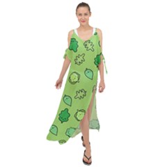 Funny Greens And Salad Maxi Chiffon Cover Up Dress by kostolom3000shop