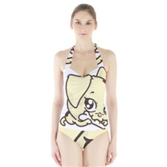 Doggy Dog Puppy Animal Pet Figure Halter Swimsuit by Sapixe