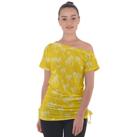 Tropical Pattern Tie-up Tee by Valentinaart