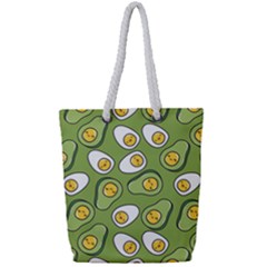 Egg Avocado Full Print Rope Handle Tote (small) by kostolom3000shop