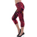 Gorgeous burgundy Native watercolors by kiekie strickland Lightweight Velour Capri Leggings  View3