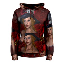 Beautiful Fantasy Women With Floral Elements Women s Pullover Hoodie by FantasyWorld7