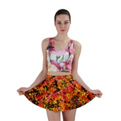 Orange, Yellow Cotoneaster Leaves In Autumn Mini Skirt by FunnyCow