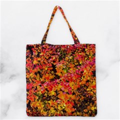 Orange, Yellow Cotoneaster Leaves In Autumn Grocery Tote Bag by FunnyCow