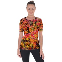 Orange, Yellow Cotoneaster Leaves In Autumn Short Sleeve Top by FunnyCow