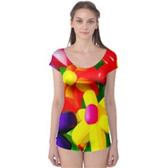 Toy Balloon Flowers Boyleg Leotard  by FunnyCow