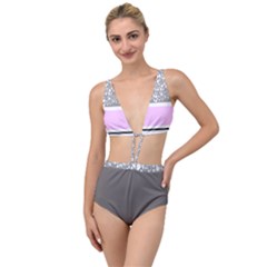 Tied Up Two Piece Swimsuit - Pink & Grey by UT2Design