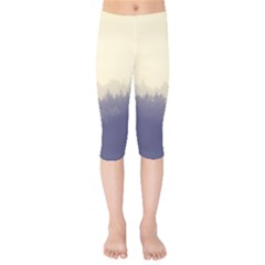 Cloudy Foggy Forest With Pine Trees Kids  Capri Leggings  by genx