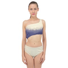 Cloudy Foggy Forest With Pine Trees Spliced Up Two Piece Swimsuit by genx