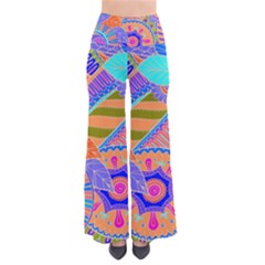 Pop Art Paisley Flowers Ornaments Multicolored 3 So Vintage Palazzo Pants by EDDArt