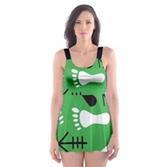 Green Skater Dress Swimsuit by HASHDRESS