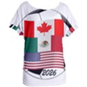 United Football Championship Hosting 2026 Soccer Ball Logo Canada Mexico Usa Women s Oversized Tee View1