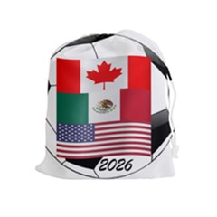 United Football Championship Hosting 2026 Soccer Ball Logo Canada Mexico Usa Drawstring Pouches (extra Large) by yoursparklingshop