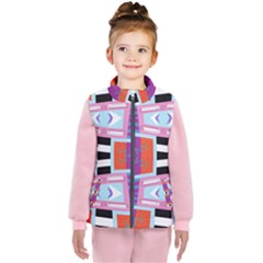 Mirrored Distorted Shapes                              Kid s Puffer Vest by LalyLauraFLM