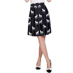 Silhouette Graphic Horses Pattern 7200 A-line Skirt by dflcprints