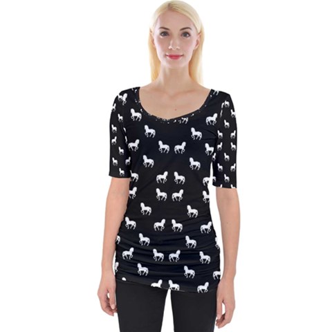 Silhouette Graphic Horses Pattern 7200 Wide Neckline Tee by dflcprints