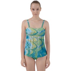 Melting Twist Front Tankini Set by lwdstudio