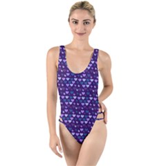 Hearts Butterflies Blue High Leg Strappy Swimsuit by snowwhitegirl