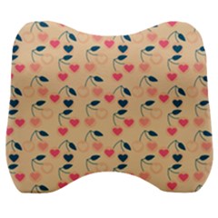 Heart Cherries Cream Velour Head Support Cushion by snowwhitegirl