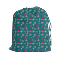 Teal Hats Drawstring Pouches (xxl) by snowwhitegirl