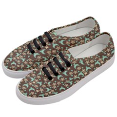 Brown With Blue Hats Women s Classic Low Top Sneakers by snowwhitegirl