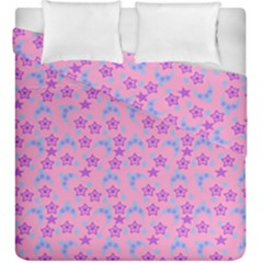 Pink Star Blue Hats Duvet Cover Double Side (king Size) by snowwhitegirl