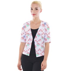 Bubblegum Cherry White Cropped Button Cardigan by snowwhitegirl