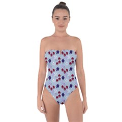 Sky Cherry Tie Back One Piece Swimsuit by snowwhitegirl