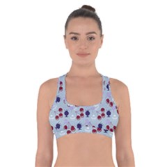 Sky Cherry Cross Back Sports Bra by snowwhitegirl