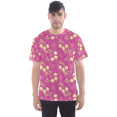 Yellow Pink Cherries Men s Sports Mesh Tee by snowwhitegirl