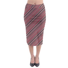 Brownish Diagonal Lines Midi Pencil Skirt by snowwhitegirl