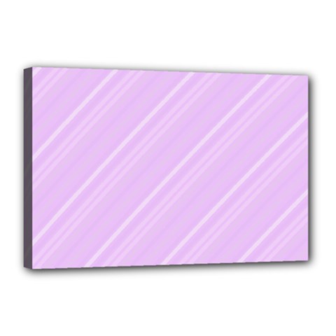 Lilac Diagonal Lines Canvas 18  X 12  by snowwhitegirl