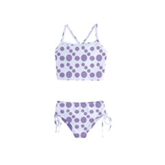 Violet Dots Girls  Tankini Swimsuit by snowwhitegirl