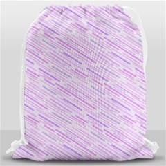 Silly Stripes Lilac Drawstring Bag (large) by snowwhitegirl