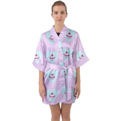 Pink Cupcake Quarter Sleeve Kimono Robe by snowwhitegirl