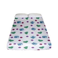 White Milk Hearts Fitted Sheet (full/ Double Size) by snowwhitegirl