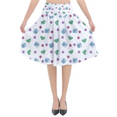 White Milk Hearts Flared Midi Skirt by snowwhitegirl