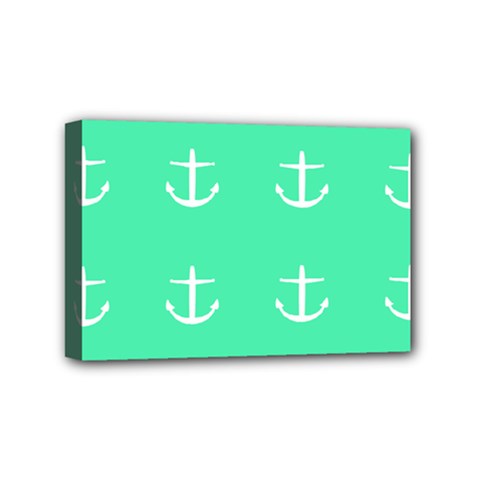 Seafoam Anchors Mini Canvas 6  X 4  by snowwhitegirl