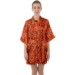 Red Retro Dots Quarter Sleeve Kimono Robe by snowwhitegirl