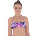 Purple Retro Pop Halter Bandeau Bikini Top View1