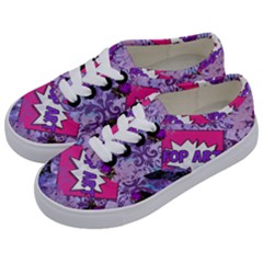 Purple Retro Pop Kids  Classic Low Top Sneakers by snowwhitegirl