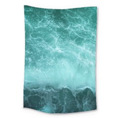 Green Ocean Splash Large Tapestry by snowwhitegirl