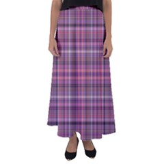 Pink Plaid Flared Maxi Skirt by snowwhitegirl