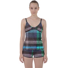 Blue Plaid Flannel Tie Front Two Piece Tankini by snowwhitegirl