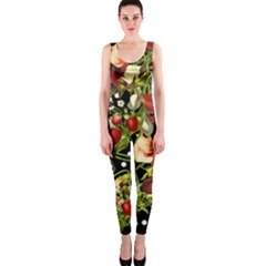 Fruit Blossom Black One Piece Catsuit by snowwhitegirl