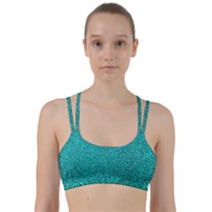 Aqua Glitter Line Them Up Sports Bra by snowwhitegirl