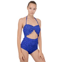 Blue Glitter Scallop Top Cut Out Swimsuit by snowwhitegirl