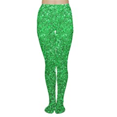 Green Glitter Women s Tights by snowwhitegirl