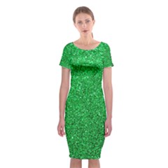 Green Glitter Classic Short Sleeve Midi Dress by snowwhitegirl