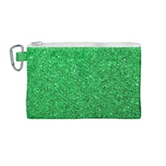 Green Glitter Canvas Cosmetic Bag (medium) by snowwhitegirl